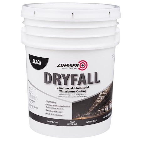 ZINSSER DryFall Flat Black WaterBased Dryfall Waterbone Coating Interior 5 gal 293233